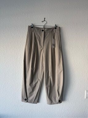 NWT Zara Women’s Barrel Pleated Wide-Leg Pants